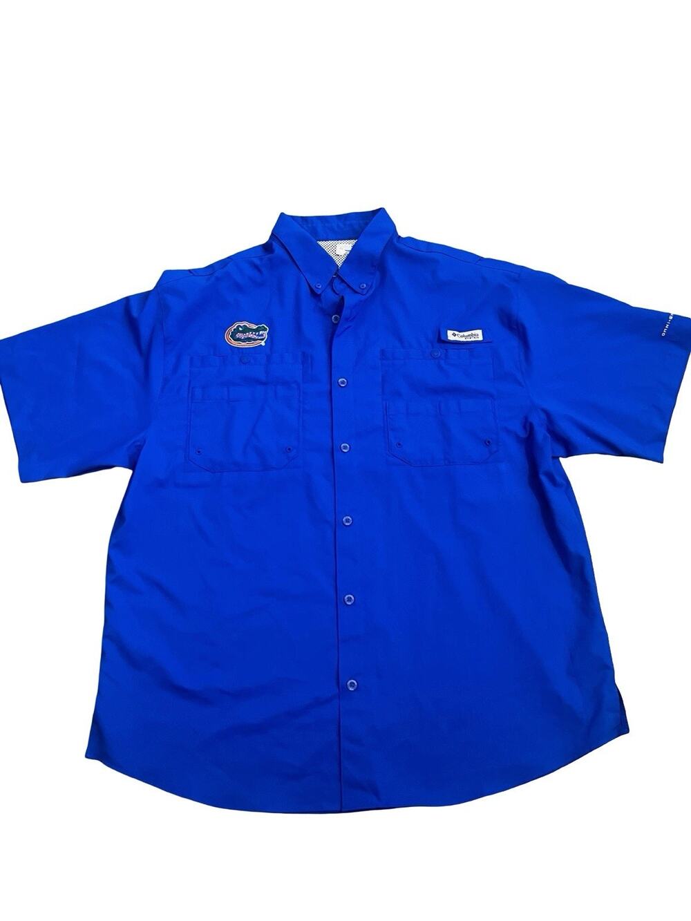 Columbia PFG Florida Gators Omni-Shade Vented Fishing Shirt Blue Men’s Large